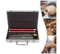 Dktybrtv 8-Piece Premium Woodworking Lathe Chisels Set - Red Handle, High-Speed Steel, Turning Projects