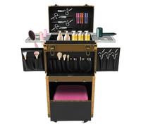 Dktybrtv Punk Style Hair Styling Toolbox, Equipped with Two Password Locks, Gold Design, showcasing Personality, Essential for Professional Hairstylists Protect Your Privacy
