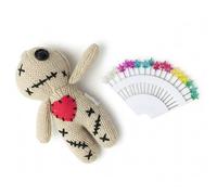 DKUUPEX Voodoo Doll with 18 Pins, Creepy Horror Plush Stress Relief Halloween Decoration & Funny Gag Gift for Friends, Office & Party for Adult