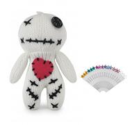 DKUUPEX Voodoo Doll with 18 Pins, Handmade Creepy Horror Plush Ghost Doll for Stress Relief, Halloween Decoration, Funny Gag Gift for Friends & Coworkers for Adult