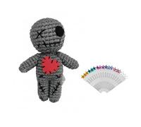 DKUUPEX Voodoo Doll with 18 Pins, Stress Relief Creepy Plush Toy for Halloween Party Decorations, Horror Collectible & Funny Gag Gift for Adult