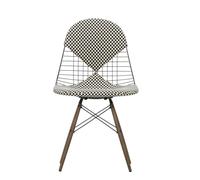 DKW-2 Wire Chair with seat and backrest cushion HOPSAK DARK BLUE / ELFENBEIN Vitra EXHIBITION PIECE
