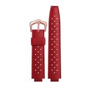 DKWOIS 18-11mm,20-12mm,22-14mm Silicone Watchbands 20mm Watch Strap Compatible With Cartier Blue Balloon Watch Rubber Strap(Red rose pin,20.12mm)