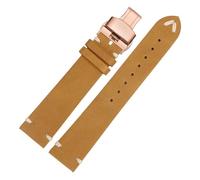 DKWOIS 18mm 20mm 22 Compatible With Hamilton Omega MIDO Compatible With Any Soft Handwork Cowhide Leather Watch Strap Quick Release Watchband Accessories(L brown RG Folding,20mm)