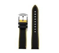 DKWOIS 18mm 20mm 22mm 24mm Hybrid FKM Watch Strap Fluoro Rubber Watchband FPM Soft StrapsQuick Relea Compatible With Each Waterproof Watches(Black Yellow 1,20mm)