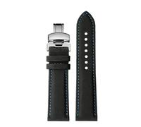 DKWOIS 20 21m 22mm Quick Release Compatible With MIDO M005 M021 Seiko Omega Fiber Nylon Watch Strap Black Orange Cowhide Watchband Men Accessories(Black Blue silver B,23mm)