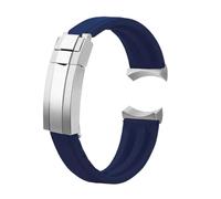 DKWOIS 20m 22mm Silicone Rubber Strap Compatible With Tudor Green Bay Little Panda Black Shield Little Red Flower Men Watchband Deploy Watch Buckle(Blue-silver,20mm)