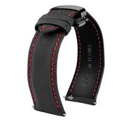 DKWOIS 20mm 21mm 22mm 23mm 24mm Nylon Leather Watchband Compatible With Tag Heuer Citizen no.5 WATCH Men Women Canvas Fabric Watch Strap(Red line-black,23mm)