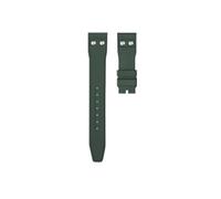 DKWOIS 20mm 21mm 22mm Nature Soft Fluororubber FKM Rubber Watchband Compatible With IWC Strap Big Pilot Portofino TOP Watch Band With Rivet(Green,20MM_NO BUCKLE)