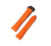 DKWOIS 20mm 21mm 22mm Soft FKM Rubber Watch Strap Perfect Compatible With Cartier Santos Omega AP Compatible With Panerai Sekio Flat End Universal Watch Strap(Orange,21MM_CONVEX BUCKLE)