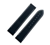 DKWOIS 20mm 22mm Curved End Rubber Watch Band Compatible With Omega Seamaster 300 Hamilton Tudor Seiko Water Ghost Waterproof Strap Watchband(Blue white-no clasp,21mm)