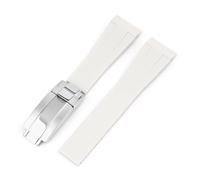 DKWOIS 20mm Curved FKM Watch Strap Compatible With Omega X Swath Moothswatch Style CTS Men’s Women Watch Band(Seat height 24 cm,20MM_SILVER BUCKLE)