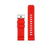 DKWOIS 24mm Soft Silicone Strap Compatible With Casio PROTREK Series PRG-600YB/650 PRW-6600Y Men Sport WatchBand Bracelet(B Red silver)