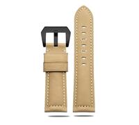 DKWOIS Blue Frosted Vintage Leather watch strap Compatible With Panerai JEEP Breitling Diesel Men's watchband 22mm 24mm 26mm Dark brown khaki(Khaki-black,26mm)