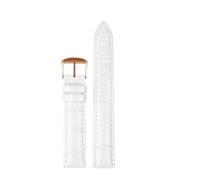 DKWOIS Bright Cowhide Watchband Soft Watch Belt 12mm 14mm 16mm 18mm Ladies Genuine Leather Strap Compatible With Casio Citizen Fossil Purple White(White-rose gold pin,18mm)