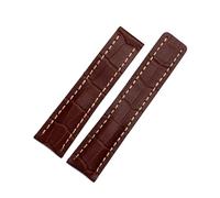 DKWOIS Compatible With Breitling Men's Genuine Leather Watchband Avenger/navitimer Premier Folding Buckle Soft Strap 22mm 24mm Watch Band Bracelet(B brown no clasp,22mm)