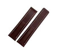 DKWOIS Compatible With Breitling Men's Genuine Leather Watchband Avenger/navitimer Premier Folding Buckle Soft Strap 22mm 24mm Watch Band Bracelet(A brown no clasp,24mm)
