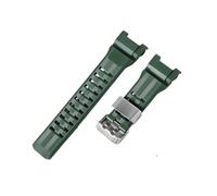DKWOIS Compatible With Casio GSHOCK 5713/GWG-B1000 Notch Specific Silicone Watchband Steel Ring Resin Strap Watch Accessories Bracelet(Army green)