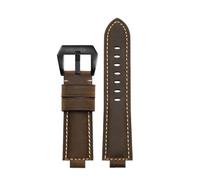 DKWOIS Compatible With CASIO GST-B400/ GST-B200 Wrist Strap Leather Watch Belt Cowhide Watchband Accessories 24 * 14mm Convex 24 * 16 Convex(Dark brown black,16mm)