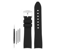 DKWOIS Compatible With G-UCCI GC Bee Red Green 1474 Silicone Watch Strap YA1264033 Arc Mouth Men's and Women's Rubber Watchband 20mm 22mm Bracelet(Black-silver,22mm)