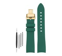 DKWOIS Compatible With G-UCCI GC Bee Red Green 1474 Silicone Watch Strap YA1264033 Arc Mouth Men's and Women's Rubber Watchband 20mm 22mm Bracelet(A-green-gold,20mm)