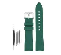 DKWOIS Compatible With G-UCCI GC Bee Red Green 1474 Silicone Watch Strap YA1264033 Arc Mouth Men's and Women's Rubber Watchband 20mm 22mm Bracelet(Green-silver,22mm)