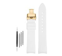 DKWOIS Compatible With G-UCCI GC Bee Red Green 1474 Silicone Watch Strap YA1264033 Arc Mouth Men's and Women's Rubber Watchband 20mm 22mm Bracelet(A-white-gold,20mm)