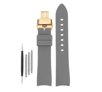 DKWOIS Compatible With G-UCCI GC Bee Red Green 1474 Silicone Watch Strap YA1264033 Arc Mouth Men's and Women's Rubber Watchband 20mm 22mm Bracelet(A-gray-gold,22mm)
