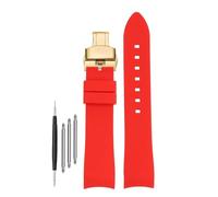DKWOIS Compatible With G-UCCI GC Bee Red Green 1474 Silicone Watch Strap YA1264033 Arc Mouth Men's and Women's Rubber Watchband 20mm 22mm Bracelet(A-red-gold,20mm)