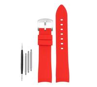 DKWOIS Compatible With G-UCCI GC Bee Red Green 1474 Silicone Watch Strap YA1264033 Arc Mouth Men's and Women's Rubber Watchband 20mm 22mm Bracelet(Red-silver,22mm)