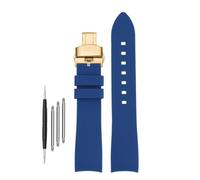 DKWOIS Compatible With G-UCCI GC Bee Red Green 1474 Silicone Watch Strap YA1264033 Arc Mouth Men's and Women's Rubber Watchband 20mm 22mm Bracelet(A-blue-gold,20mm)