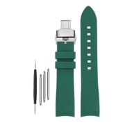DKWOIS Compatible With G-UCCI GC Bee Red Green 1474 Silicone Watch Strap YA1264033 Arc Mouth Men's and Women's Rubber Watchband 20mm 22mm Bracelet(A-green-silver,20mm)