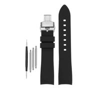 DKWOIS Compatible With G-UCCI GC Bee Red Green 1474 Silicone Watch Strap YA1264033 Arc Mouth Men's and Women's Rubber Watchband 20mm 22mm Bracelet(A-black-silver,20mm)
