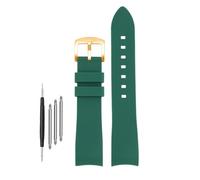 DKWOIS Compatible With G-UCCI GC Bee Red Green 1474 Silicone Watch Strap YA1264033 Arc Mouth Men's and Women's Rubber Watchband 20mm 22mm Bracelet(Green-gold,22mm)