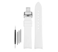 DKWOIS Compatible With G-UCCI GC Bee Red Green 1474 Silicone Watch Strap YA1264033 Arc Mouth Men's and Women's Rubber Watchband 20mm 22mm Bracelet(A-white-silver,22mm)