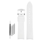 DKWOIS Compatible With G-UCCI GC Bee Red Green 1474 Silicone Watch Strap YA1264033 Arc Mouth Men's and Women's Rubber Watchband 20mm 22mm Bracelet(White-silver,22mm)