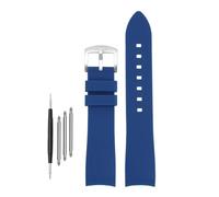 DKWOIS Compatible With G-UCCI GC Bee Red Green 1474 Silicone Watch Strap YA1264033 Arc Mouth Men's and Women's Rubber Watchband 20mm 22mm Bracelet(Blue-silver,22mm)