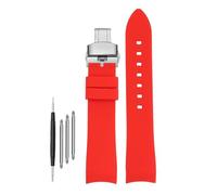 DKWOIS Compatible With G-UCCI GC Bee Red Green 1474 Silicone Watch Strap YA1264033 Arc Mouth Men's and Women's Rubber Watchband 20mm 22mm Bracelet(A-red-silver,22mm)
