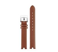 DKWOIS Compatible With g-ucci notch watchband ya141401 ya141501 Leather watch strap belt women GC Leather chain 12mm 14mm soft wrist band Bracelet(Brown-steel buckle,14mm)