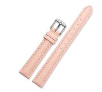 DKWOIS Compatible With Garmin New Watch Lily2 Leather Strap Lily 2 Female SmartWatch Replacement Leather Watchband Women's Cowhide Strap 14mm(Light pink-silver)