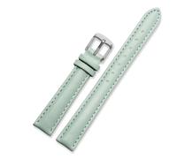 DKWOIS Compatible With Garmin New Watch Lily2 Leather Strap Lily 2 Female SmartWatch Replacement Leather Watchband Women's Cowhide Strap 14mm(Sky blue-silver)