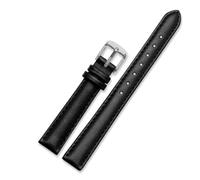 DKWOIS Compatible With Garmin New Watch Lily2 Leather Strap Lily 2 Female SmartWatch Replacement Leather Watchband Women's Cowhide Strap 14mm(Black-silver)