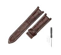 DKWOIS Compatible With Gucci Men Women Guess Concave Interface Genuine Leather Solid Steel Butterfly Buckle Ya133309 Cowhide 2022mm Watch Strap(Brown white-No,20x11mm)
