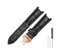 DKWOIS Compatible With Gucci Men Women Guess Concave Interface Genuine Leather Solid Steel Butterfly Buckle Ya133309 Cowhide 2022mm Watch Strap(Black black-RS-B1,20x11mm)
