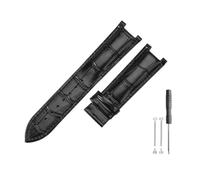 DKWOIS Compatible With Gucci Men Women Guess Concave Interface Genuine Leather Solid Steel Butterfly Buckle Ya133309 Cowhide 2022mm Watch Strap(Black black-No,22x13mm)