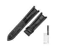 DKWOIS Compatible With Gucci Men Women Guess Concave Interface Genuine Leather Solid Steel Butterfly Buckle Ya133309 Cowhide 2022mm Watch Strap(Black white-No,20x11mm)