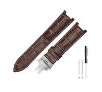 DKWOIS Compatible With Gucci Men Women Guess Concave Interface Genuine Leather Solid Steel Butterfly Buckle Ya133309 Cowhide 2022mm Watch Strap(Brown brown-ST-B1,22x13mm)