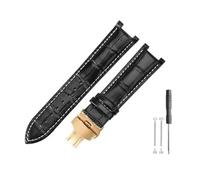 DKWOIS Compatible With Gucci Men Women Guess Concave Interface Genuine Leather Solid Steel Butterfly Buckle Ya133309 Cowhide 2022mm Watch Strap(Black blac-GD-B1,20x11mm)