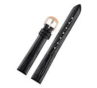 DKWOIS Compatible With Lily2 Women's Smart Watchband Lily Second-generation Vitality Edition Lily 2 Cowhide Leather Wristband 14mm(Black rosegold)