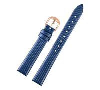 DKWOIS Compatible With Lily2 Women's Smart Watchband Lily Second-generation Vitality Edition Lily 2 Cowhide Leather Wristband 14mm(Blue rosegold)